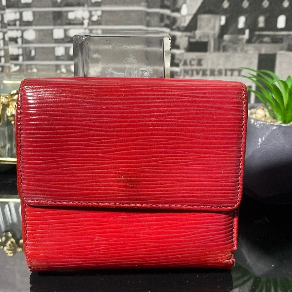 Authentic Louis Vuitton Vintage Red Epi Wallet